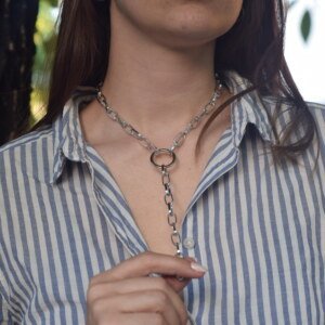 Choker Electra Musas Acces, collar largo metálico para mujer