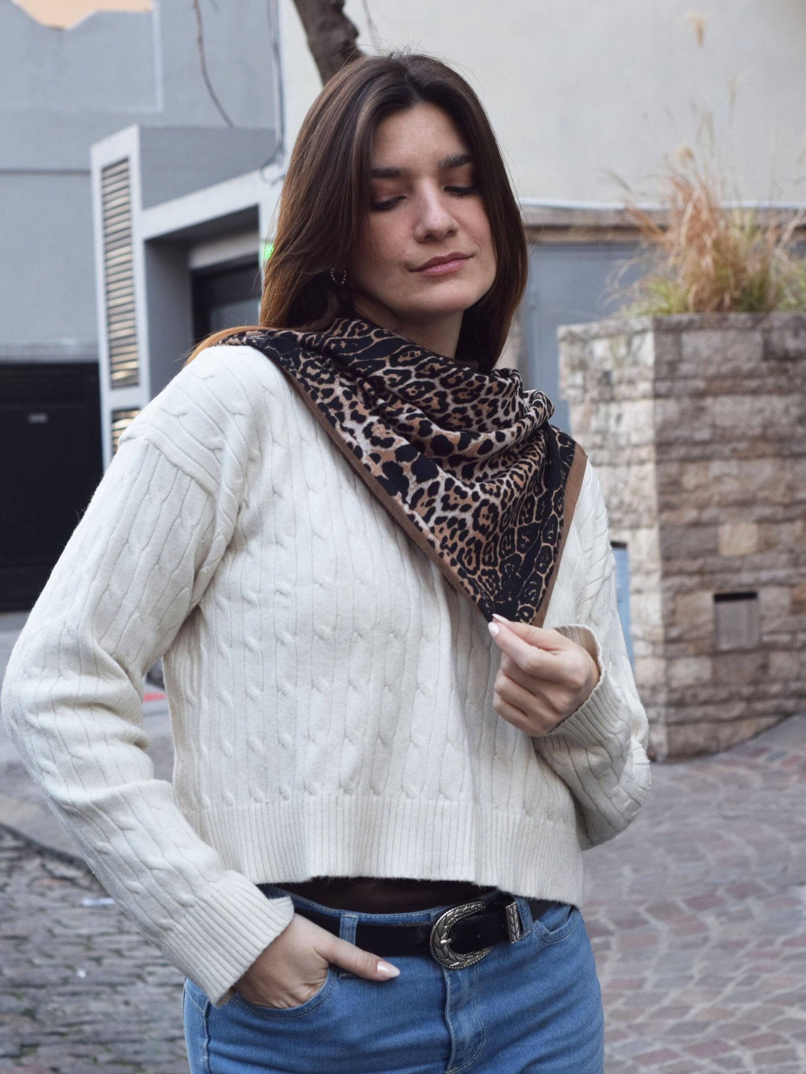 Pañuelo Print Beige