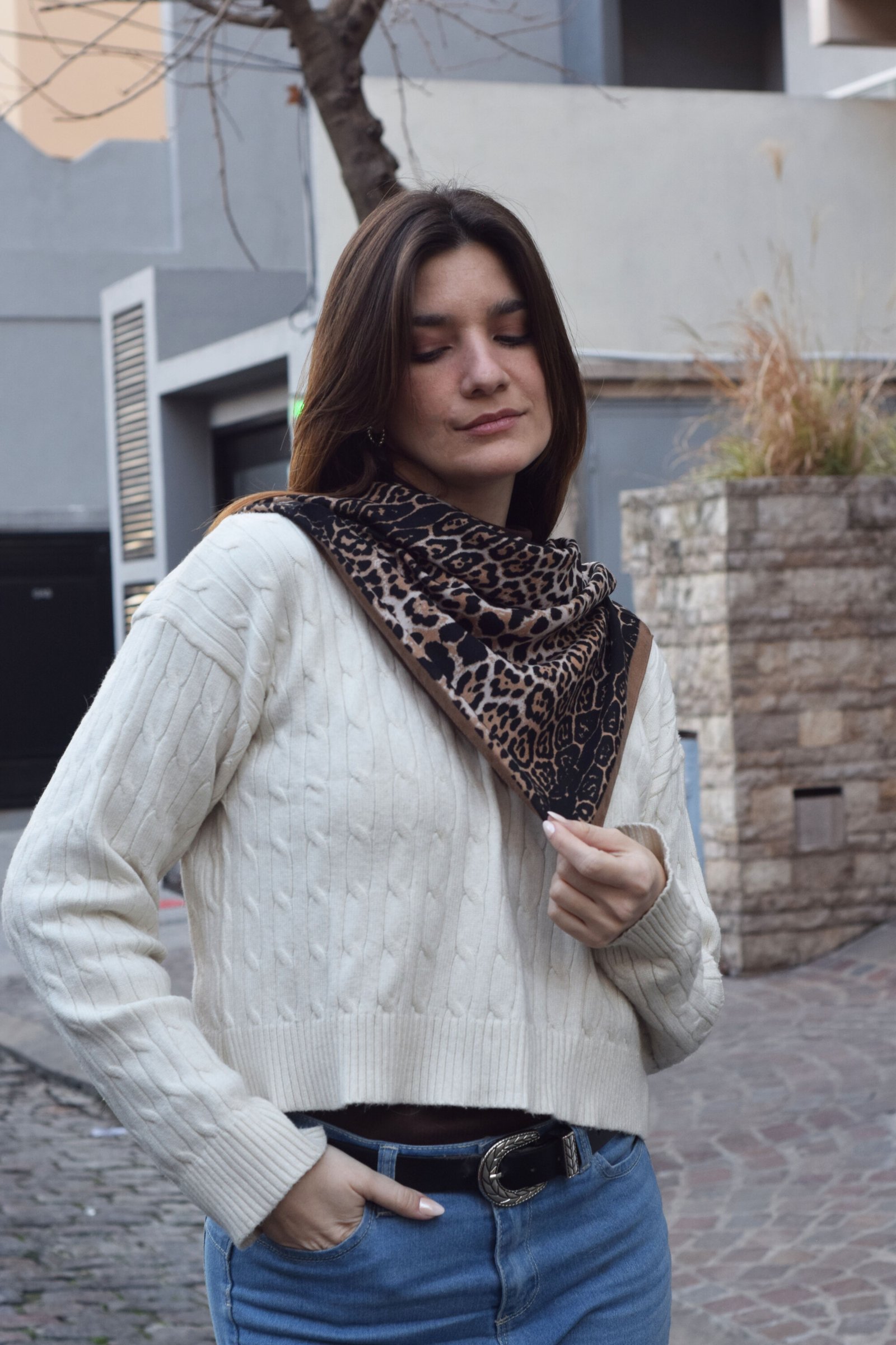 Pañuelo Print Beige